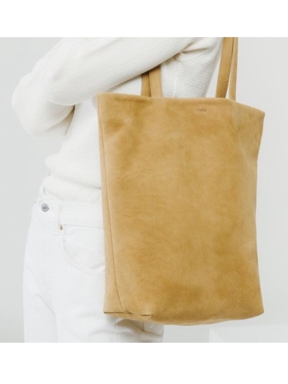 Vintage BAGGU Flat Leather Tote - Honey Nubuck